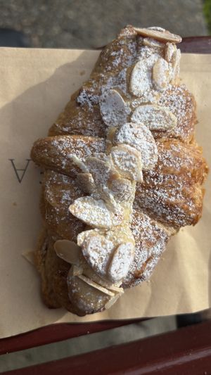 Almond croissantt  at Queen Pea in Balmain