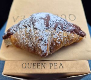 Mini chocolate croissant $6 at Queen Pea in Balmain