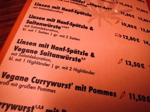 menu  at Hemperium in Ulm