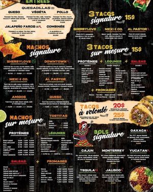 Menu at Mexi & Co in Sherbrooke