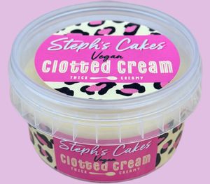 Our vegan, dairy-free clotted cream is perfect for pairing with our freshly baked scones, delicious cakes or our brownies! Our creamy, rich, and smooth formula offers the ultimate  at Steph's Cakes in Sheffield