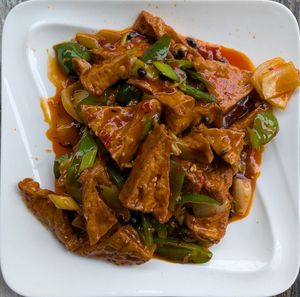 Szechuan Fried Tofu at Tasty Corner Chinese Restaurant in Portland