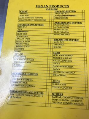 Ask for the vegan menu at register. It was challenging to order as we didn't know what each dish looks or taste like with no description on them, but we went twice already. We like the food and adventure of the experience. Not a place to bring guests as it is quite run down. at Taj Chaat House in Irving