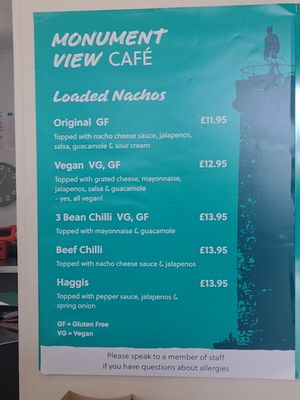 Loaded Nachos Menu at Viaduct View Cafe in Glenfinnan