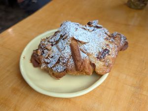 Almond croissant at Abby and the Black Cat in Columbus