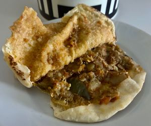 Moussaka sandwich at Al Baghl Restaurant in Dubai