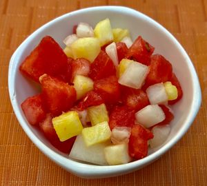 Fruit salad  at The Talk Restaurant in Dubai