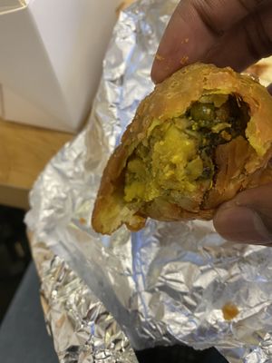 Inside samosa  at Annapurna Cafe in Seattle