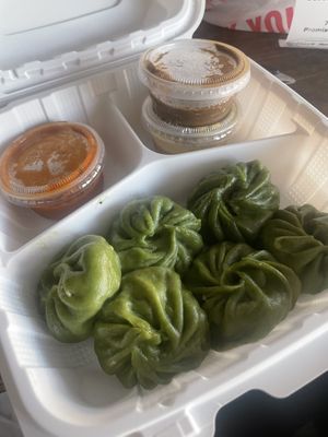Spinach momos  at Annapurna Cafe in Seattle