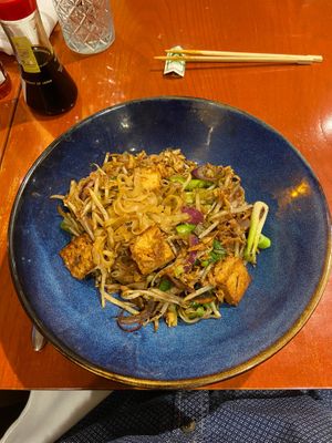 Yasai tofu pad Thai  at Rasa Restaurant in Lichfield in Lichfield