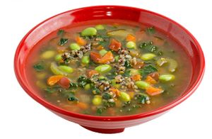 Vegan vegetable quinoa soup at Cafe Zupas in Lehi