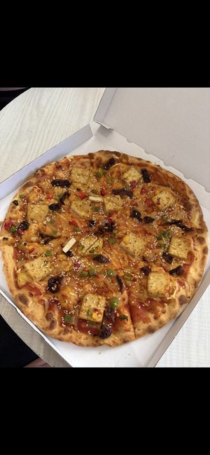 vegan pizza - tofu  at pizza KARAMBA in Olomouc