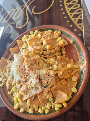 They got corn on corn! Esquites nachos! at The Spanglish Mexican restaurant in Layton