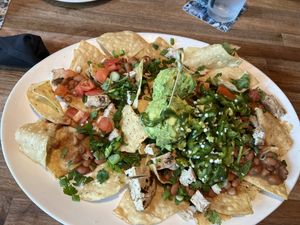 Nachos made vegan with added gardein chickun  at Yard House in Orlando