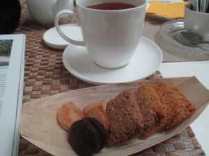 Tea and vegan cookies at Mondo di Eutepia in Bologna