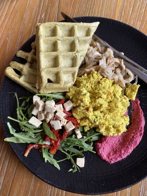 Vegan Savoury Waffle (minus the avocado)  at Kayu Cafe in 