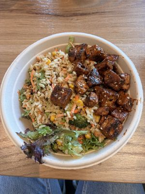 Build your own miso tofu bowl  at Roots Natural Kitchen in Harrisonburg