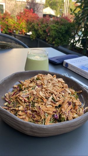 Pad tai and cashew ayran 💚  at Bi Nevi Deli in Istanbul