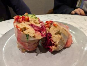Tofu tempeh roll at Bi Nevi Deli in Istanbul