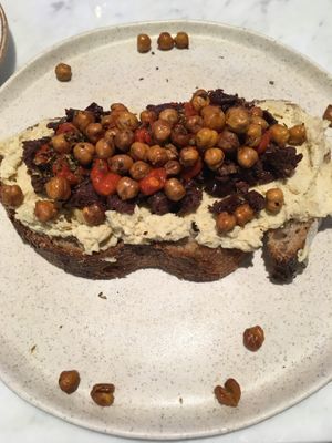 Humus tartine  at Bi Nevi Deli in Istanbul