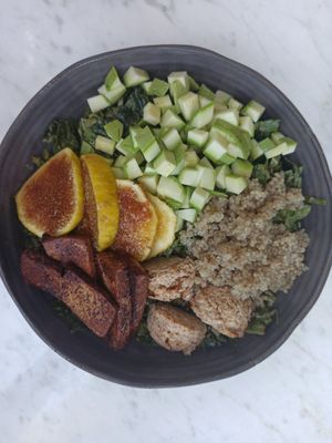 Seasonal market bowl at Bi Nevi Deli in Istanbul