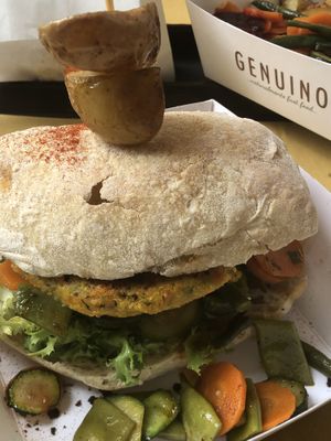 Vegan burger  at Genuino in Trieste