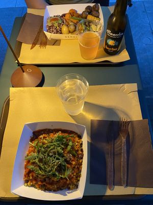 Riso con verdure e piatto misto con polpette   at Genuino in Trieste