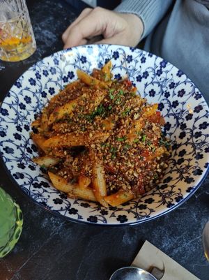 Pasta all'Arrabbiata at Kaffeehaus Wittekind in Sachsen-anhalt