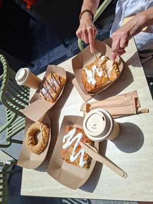 Food and coffee at Crumberry Plant-based Cafe in Rodos