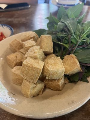 Crispy fried tofu  at Saigon Palm House in Ho Chi Minh