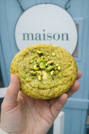 Pistachio white chocolate cookie  at Maison Buns in Carrickfergus