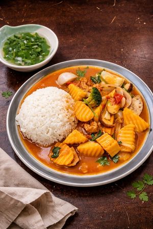 Rice cari at Mộc Gia Vegan in Ha Noi