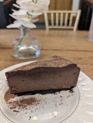 Vegan chocolate cheesecake at Beloved Cheesecakes in Albany