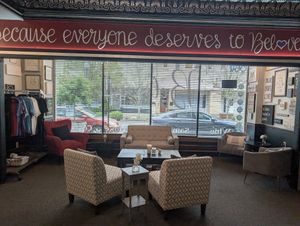One of the seating areas at Beloved Cheesecakes in Albany