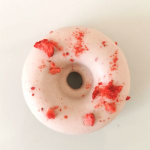 Strawberry White Chocolate baked donut at Ruby's of London in South East London