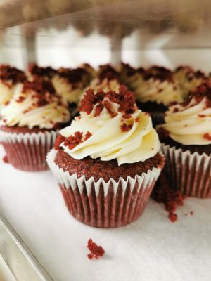 Red Velvet Cream Cheese Cupcakes  at Ruby's of London in South East London