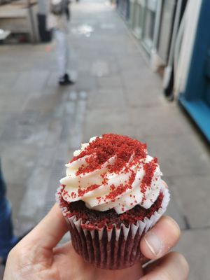 The Red-Velvet cupcake at Ruby's of London in South East London