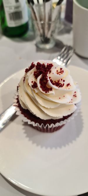 Red velvet cupcake at Ruby's of London in South East London