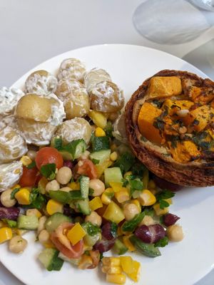 Quiche-and-two-salads at Ruby's of London in South East London