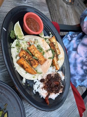 Spicy tofu tacos  at Hula's Island Grill in Monterey