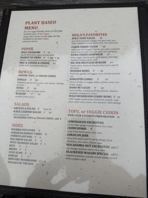 Menu 5/2025  at Hula's Island Grill in Monterey