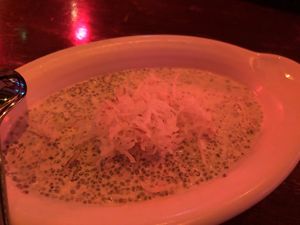 Haupia Chia Pudding at Hula's Island Grill in Monterey