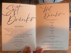 Drinks Menu - Page 1  at Cafe Needles Eye in Newbiggin-by-the-sea