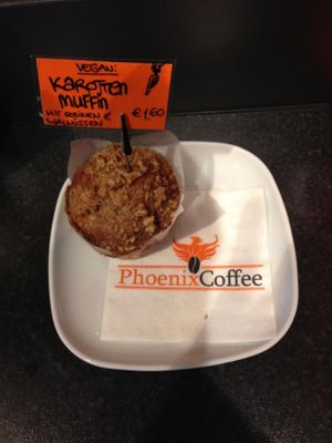 Vegan Carrot Muffin with Raisins and Walnuts at Phoenix Coffee in Bruchsal