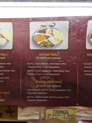 Lunch thali plate option at Sitar in Rome