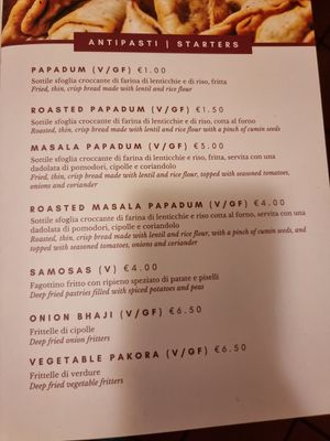 V means vegan at Sitar in Rome