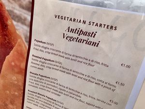 menu at Sitar in Rome