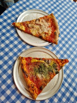 Cheezy and Nonno (artichoke, olives, pesto) at Doctor Drooly Slice Shop in Munich