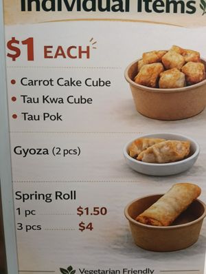 Ala carte items at Snack Bites in Singapore