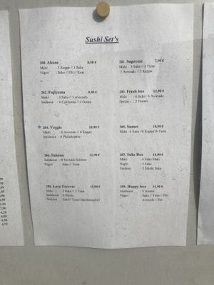 Menu  at Yapapa in Bayern